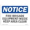 Signmission OSHA Sign, Fire Brigade Equipment Inside Keep Area Clear, 10in X 7in Decal, 7" W, 10" L, Landscape OS-NS-D-710-L-12554 - alternate 1